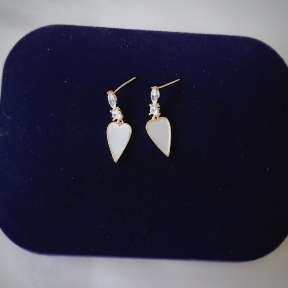 18K Gold Vermeil heart Dangle earrings